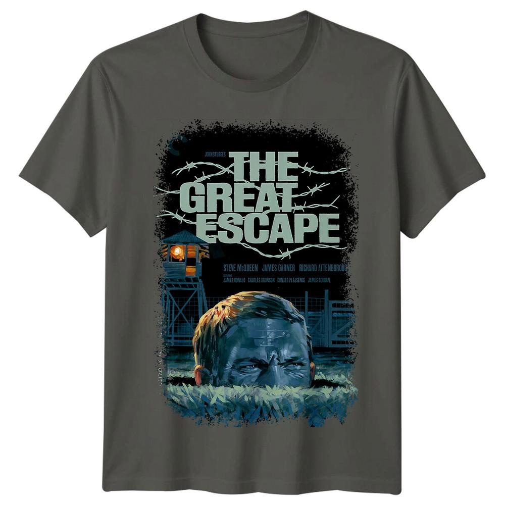 The Great Escape 1963 Movie Poster Inspired Tshirt Retro Classic Tee Unisex