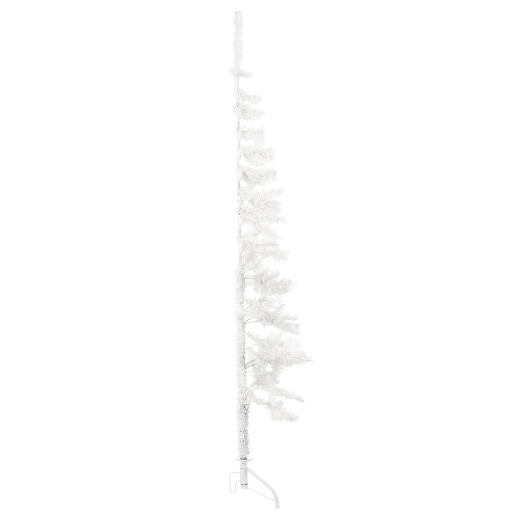 Artificial Half Christmas Tree with Stand Slim White 120 Cm