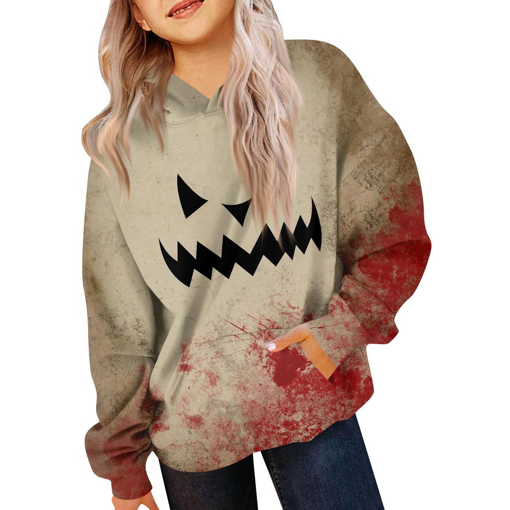 Çocuk Sweatshirt Uzun Kollu Günlük Kapüşonlu Rahat Bol Hafif Çocuk Sweatshirt