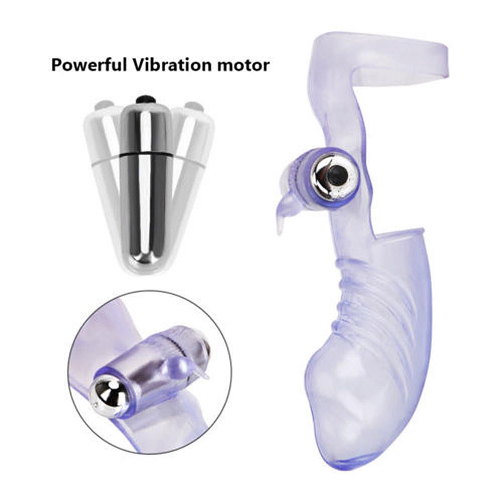 Vibrating Finger Cot Acupoint Massager Sex Toy Dildo Silicone Massage Stick