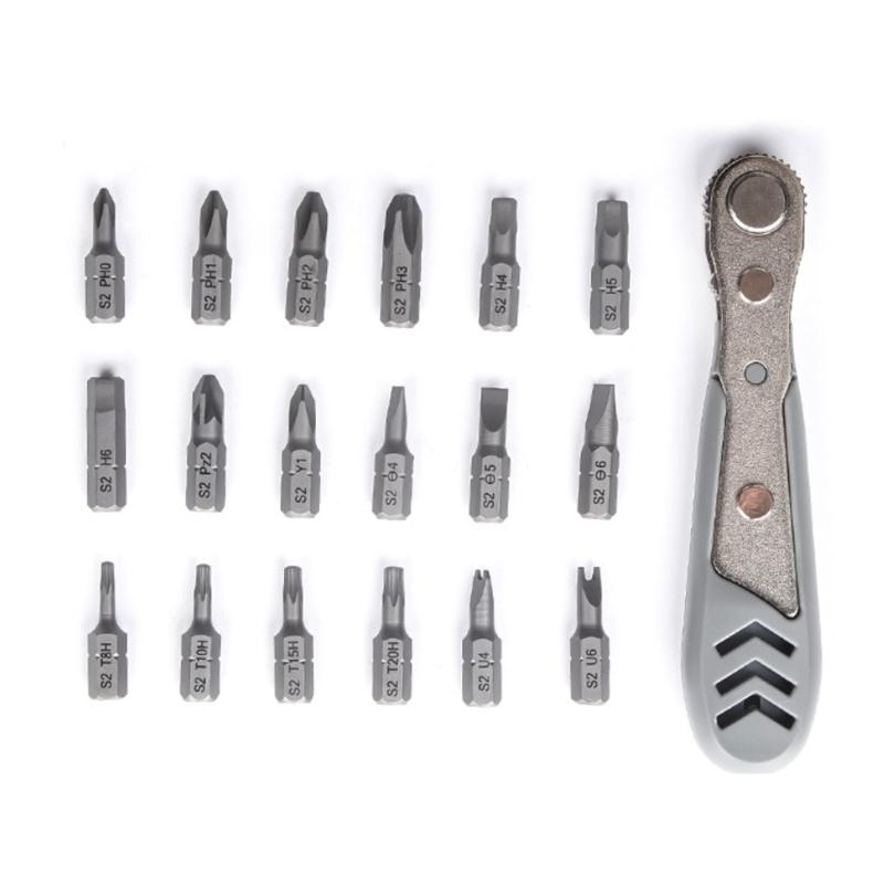 

Professional Ratchet Wrench Kit Including 18Bits 1Handle for Automotive Repair Furniture Assembly Mechanical Maintenance 1