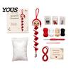 Winter Hobby Kit Crochet Doll Spiral Ornament DIY Kit, Holiday Craft Set with Snowman Pattern Soft Yarn, Beads, Christmas Tree Hanging for Window Wall