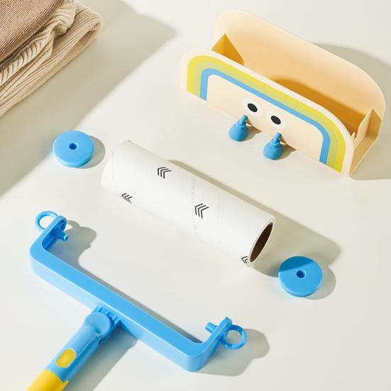Yousheng Roller Lint Sticker Telescopic Long Handle 180 Degree Cartoon Design Lint Remover Hot Melt Adhesive Large Area Coverage Hair Dust Remover