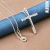 925 Sterling Silver Cross Zircon Pendant Necklace Fashionable Wedding Jewelry