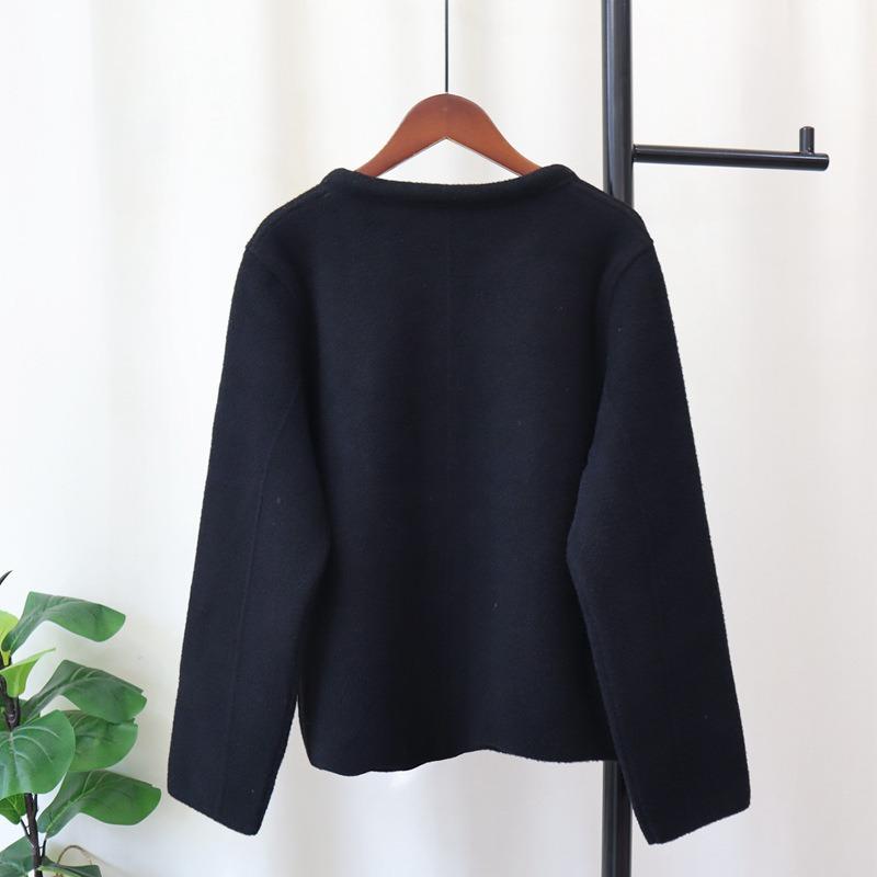 Autumn and Winter New Silk Scarf Lace-up Knitted Double-sided Woolen Cardigan Temperament High-end Sweater Jacket Women