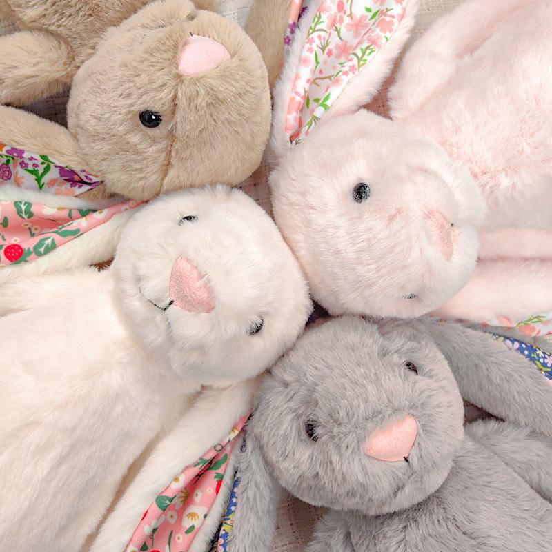Adorable Lop-eared Flower Rabbit Animals Super Soft Dolls High Quality Baby Comfort Toys Throw Pillow Birthday Gifts Home Decor