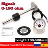 A 0-190ohm Stainless Steel Marine Fuel Level Gauge Sensor Fit Boat Car Fuel Level Gauge Meter with Red Backlight 9-32V 100-500mm