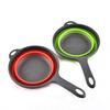 Foldable Drain Basket Silicone Collapsible Colander Bowls Fruit Vegetable Washing Basket with Handle Strainer