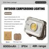 G700 Camping Lantern TYPE-C Rechargeable Flashlight with Dual Light Source Floodlight Built-in 6000 mAh Battery Emergency Light