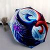 Yin Yang Phoenix Waterfall Art PrintUmbrella, Portable 3-Fold Compact Umbrella for Men & Women Gift
