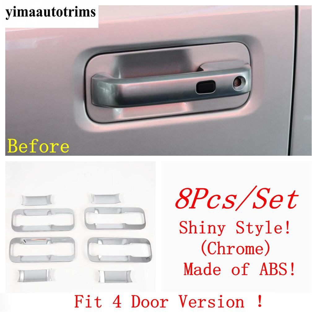Side Door Handle Bowl Frame Decorative Sequ Cover Trim For Ford F-150 / Raptor 2015 - Chrome / Carbon Fiber Accessories