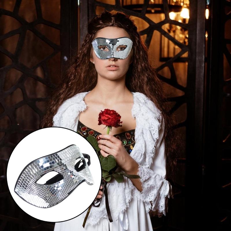 Adjustable Headbands Party Mask with Glass Accent Attractive Discos Mask Accent for Adding Personality to Party Outfit