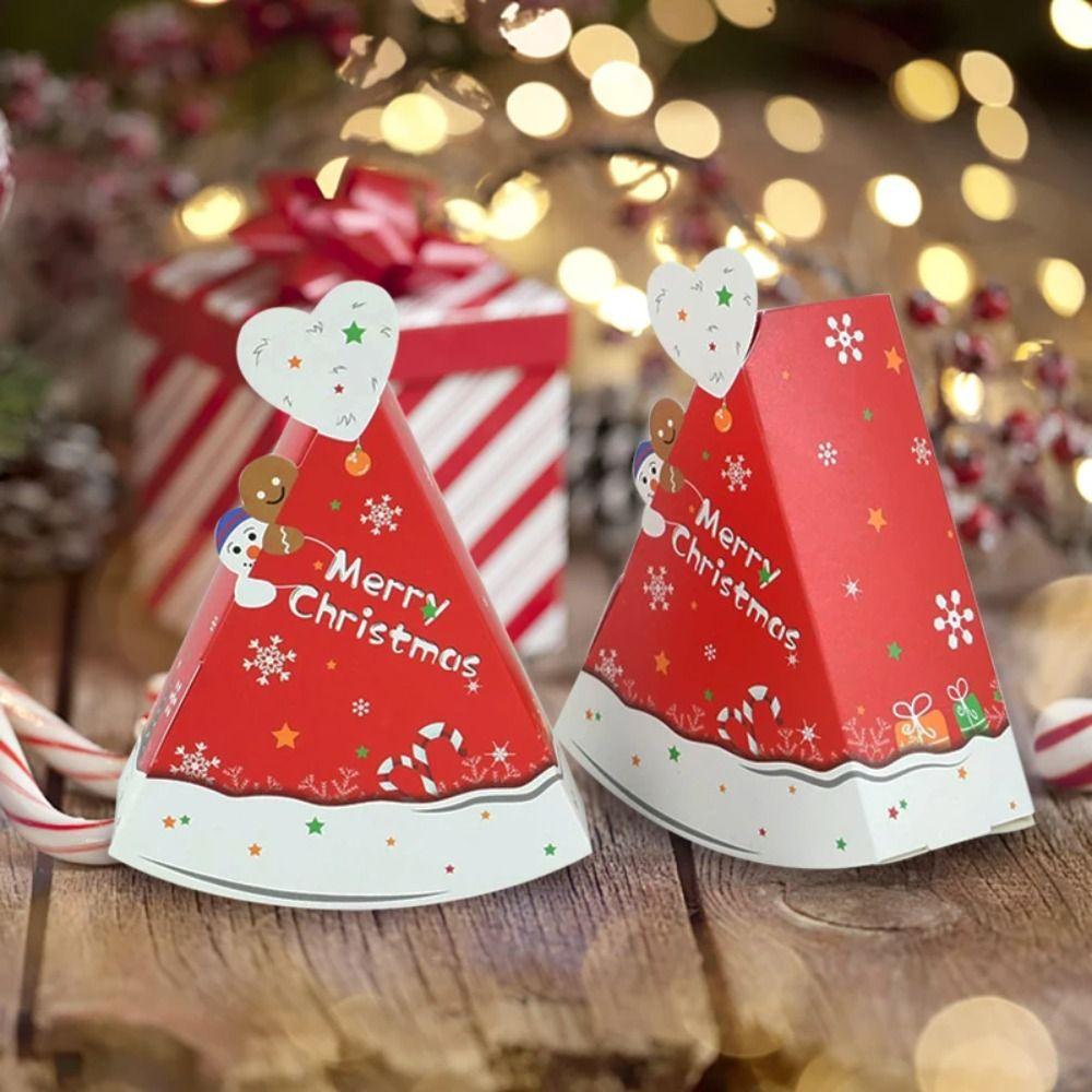 10pcs Exquisite Christmas Gift Candy Boxes Cute Storage Box Xmas Eve Packaging Bag  Holiday