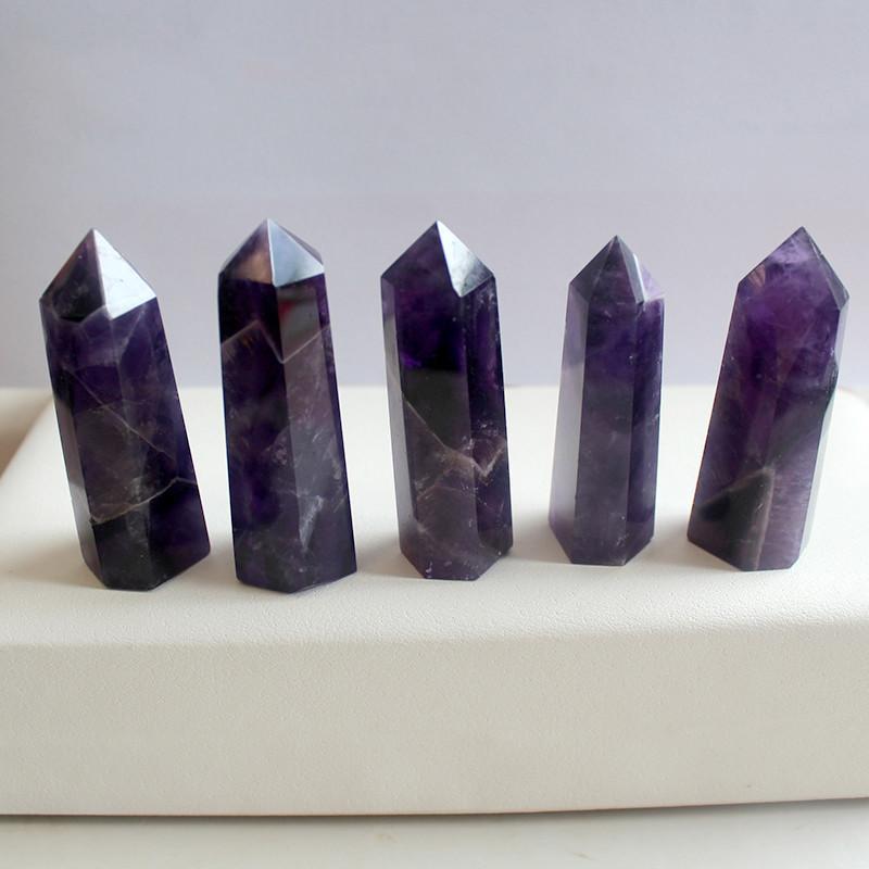 Exquisite Natural Purple Dream Amethyst Quartz Crystal Stone Point Hexagonal Wand