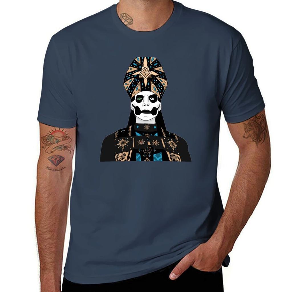 Papa Emeritus IV Detailed Portrait TShirt Simple Casual Short Sleeve Tee