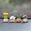 Four Sets, Cute Car Accessories Ornaments, Pot Plant Flowers Car Mini Ornaments, Mini Dashboard Decorations with A Sense of Sophistication