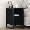 Nightstand Black Oak Effect 39.5 x 30 x 50 cm Engineered Wood