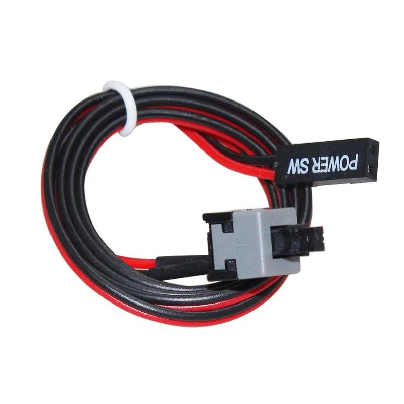 10pcs Copper-plated Main Switch Cable, Computer Power Switch Cable, Chassis Power-on Cable, Restart Switch Cable with Light 44cm