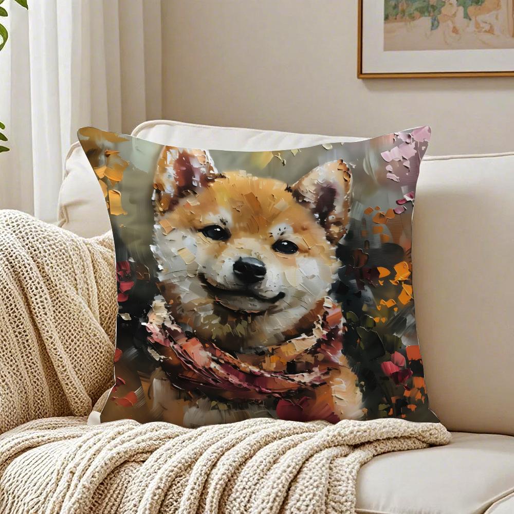 NICE CUTE Shiba Inu Dog Cushion Cover Pillowcase Antidustmite Living Room Sofa Decor Cushion Room