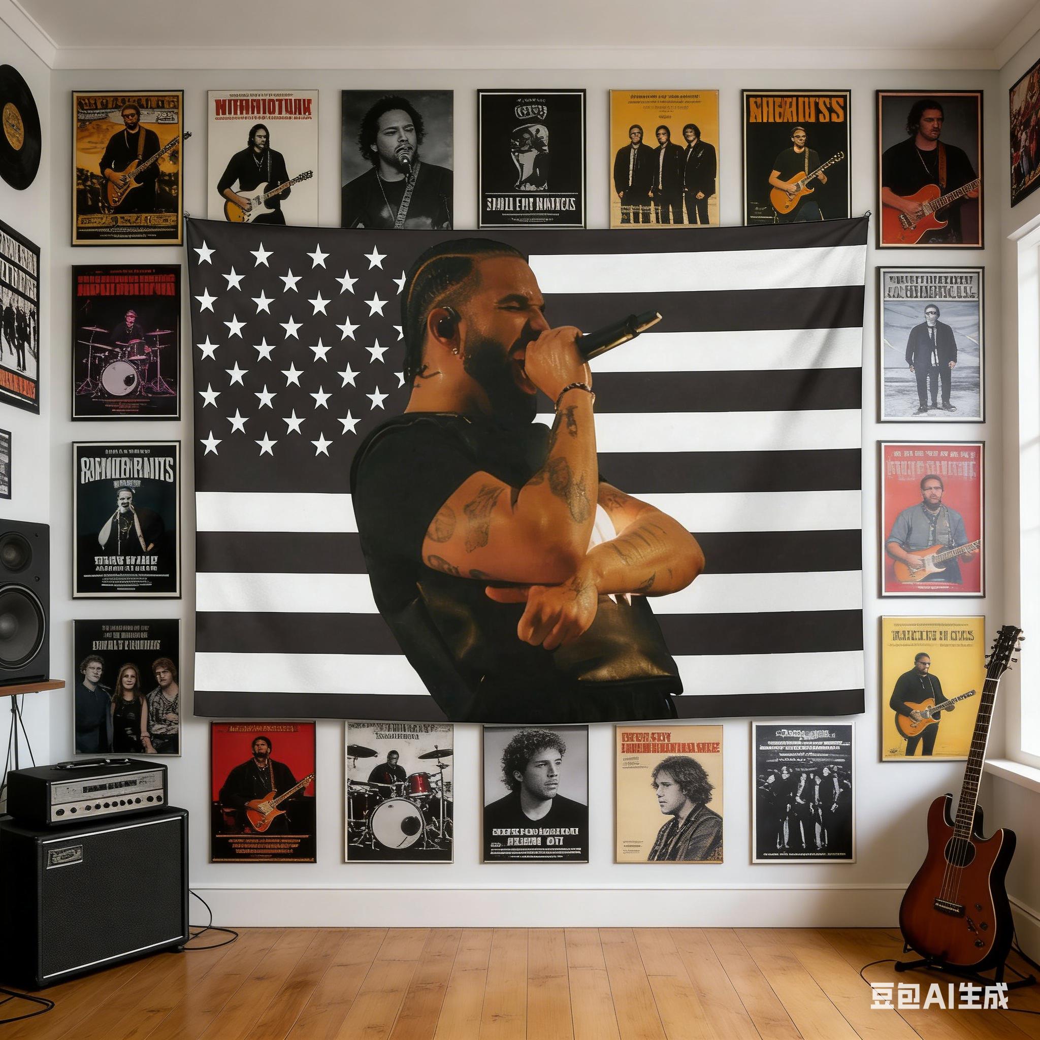 Jmg Household Supplies Unisex 1Pc Hip-Hop Artist Wall Tapestry, Premium Polyester 2D Print, Versatile Decor For Bedroom, Living Room & Dorm, Ideal For Drake &