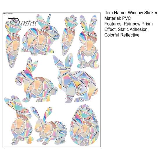 Christmas Window Sticker Protects Birds Prevent Collisions Colorful Reflective Static Adhesion Elk Snowflake Pattern Rainbow Prism Home Decor Decals