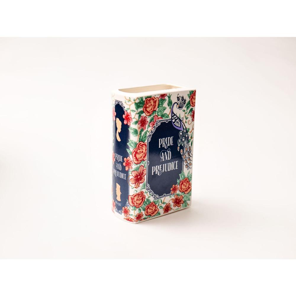 Ręcznie robiony ceramiczny wazon na kwiaty, aranżacja kwiatowa, wazon w kształcie książki, kreatywny wazon dekoracyjny z ceramiki w kształcie książki