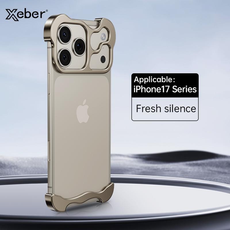 Nieregularne Metalowe Zderzaki Etui na Telefon Dla iPhone 17 Air Pro Max Aluminiowe Amortyzujące Narożniki Poszycie Ultra Cienkie Tylne Pokrowce