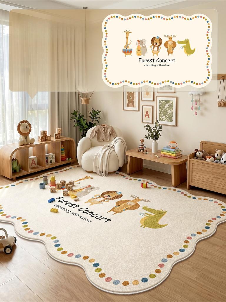 Tierprint Schlafzimmer Dekor Großer Teppich Cartoon Stil Teppiche für Wohnzimmer Flauschige Weiche Lounge Bodenmatte Dicke Plüsch Arbeitszimmer Teppich