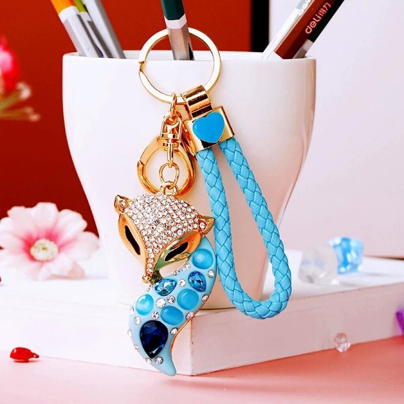 Lovely Fashion Fox Purse Bag Rhinestone Charm Pendant Gift Keyfob Bag Charm