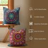 Mandala Style Decorative Cushion Cover Summer Linen Pillow Case Organic Fabric Cushion Cover Double-Sided Print Sofa Home Decor