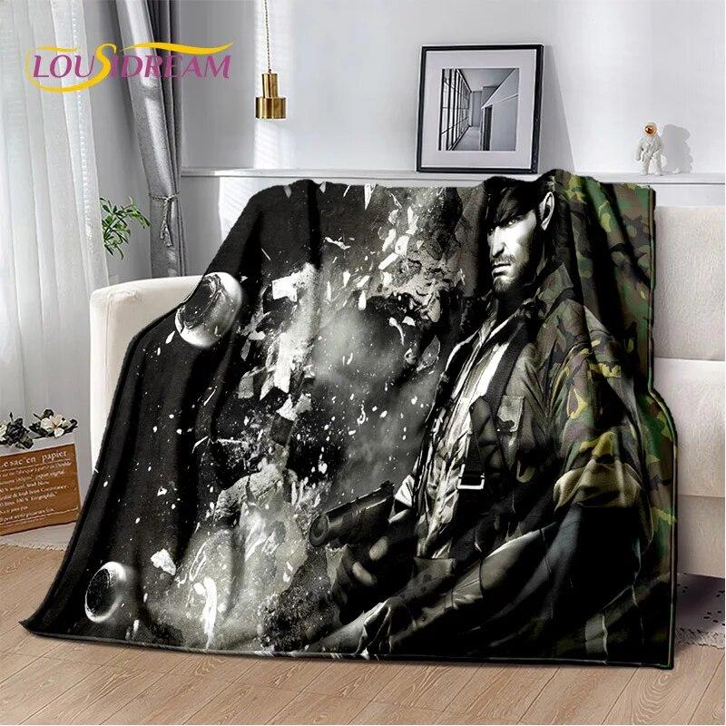3D Game Metal Gear Solid Cartoon HD Gamer Blanket,Soft Throw Blanket for Home Bedroom Bed Sofa Picnic Travel Cover Blanket Kids