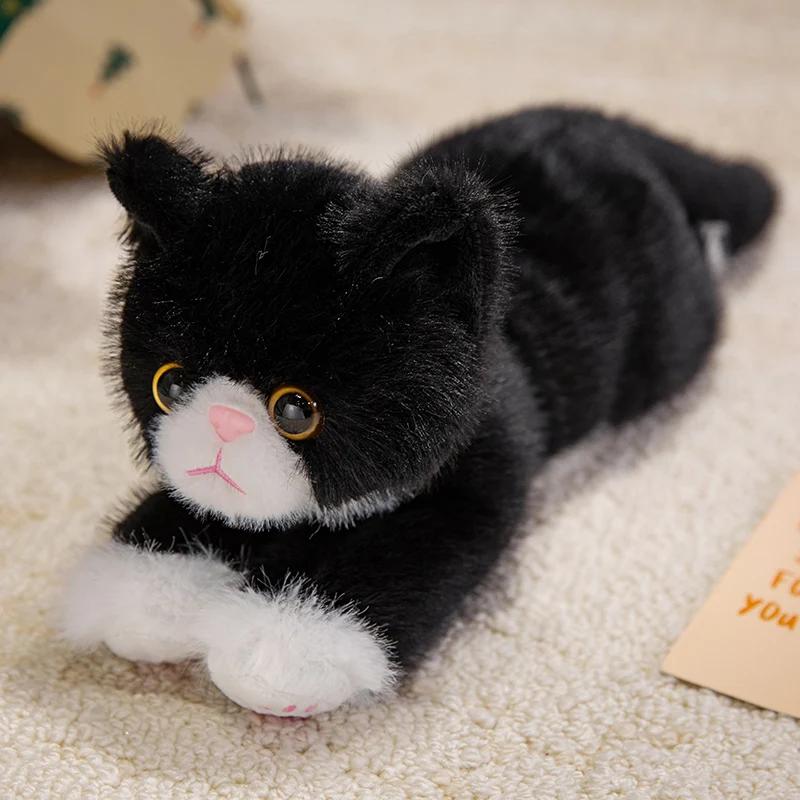 Lifelike Cat Cuddly Buddies Plush Soft Lying Prone Kitten Buddy Sweet Toddlers Friend Pretty Room Adornment Natal Day Present