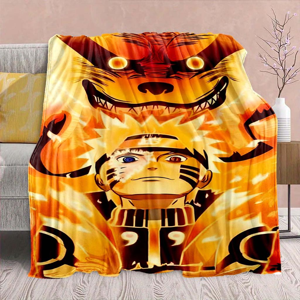 Naruto Anime Flannel Blanket - Soft Warm Perfect for Sofa, Bedding Camping Travel Office Home Decor -QJY