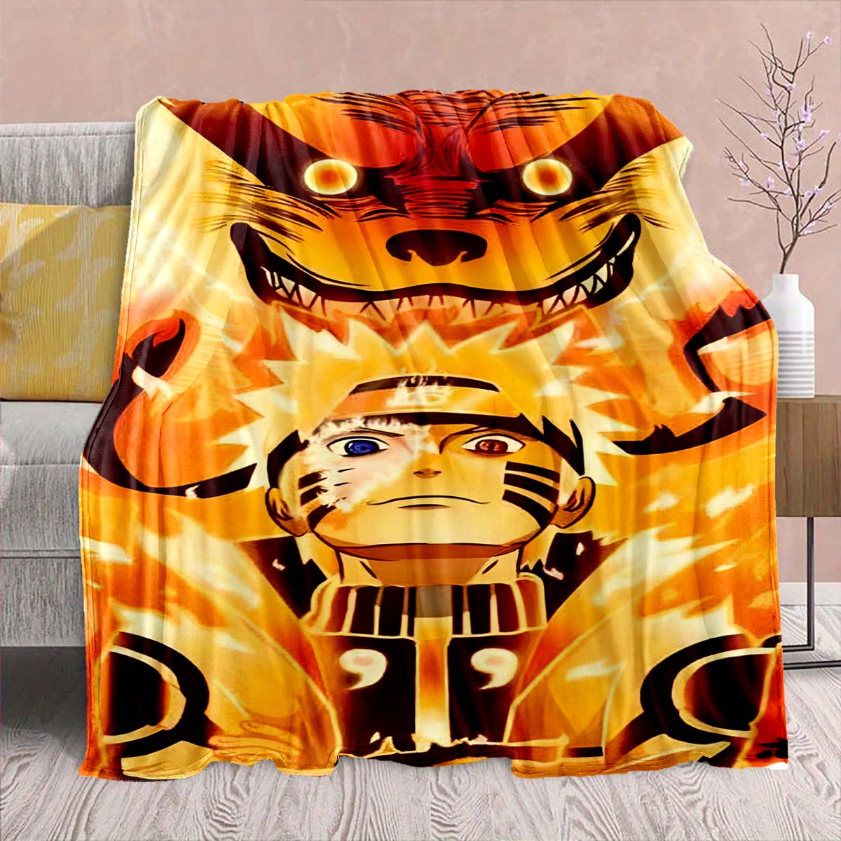 

Naruto Anime Flannel Blanket - Soft Warm Perfect for Sofa, Bedding Camping Travel Office Home Decor -QJY 75x90cm