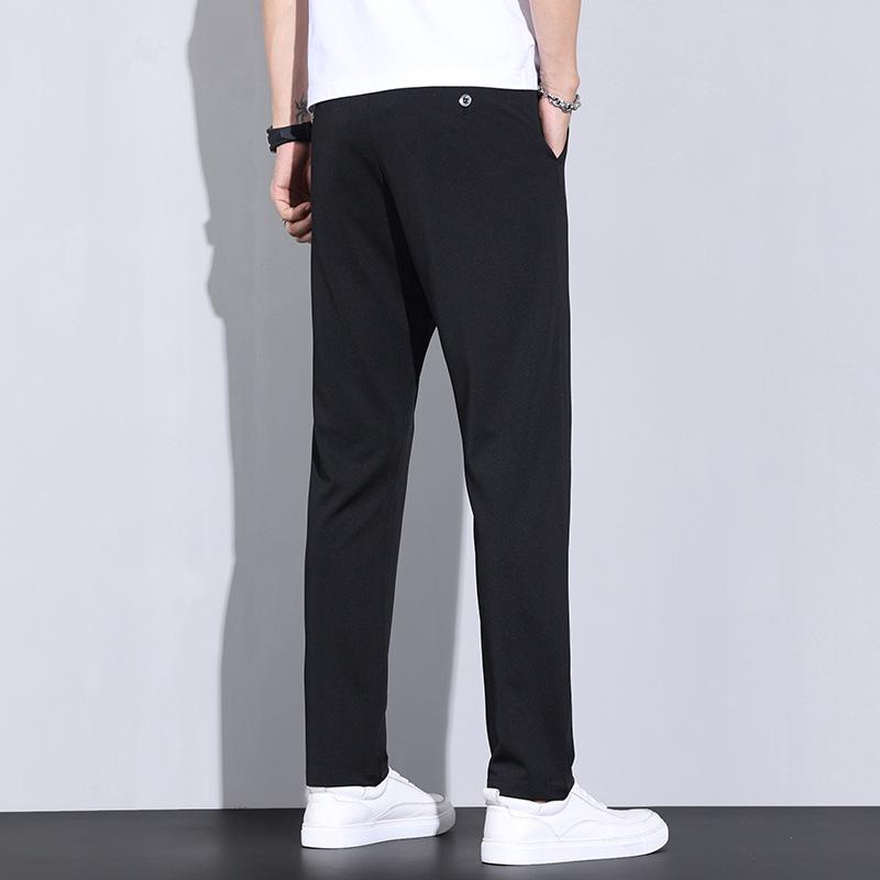 Men's Slim Fit Elastic Casual Business Pants - Comfortable, Breathable, and Soft Straight Trousers