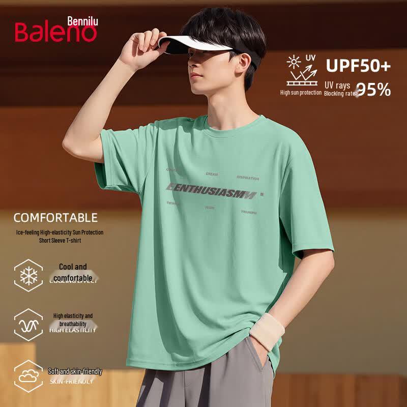 Baleno Men s Summer Ice-Cool UPF50+ Sun Protection Short Sleeve T-Shirt L