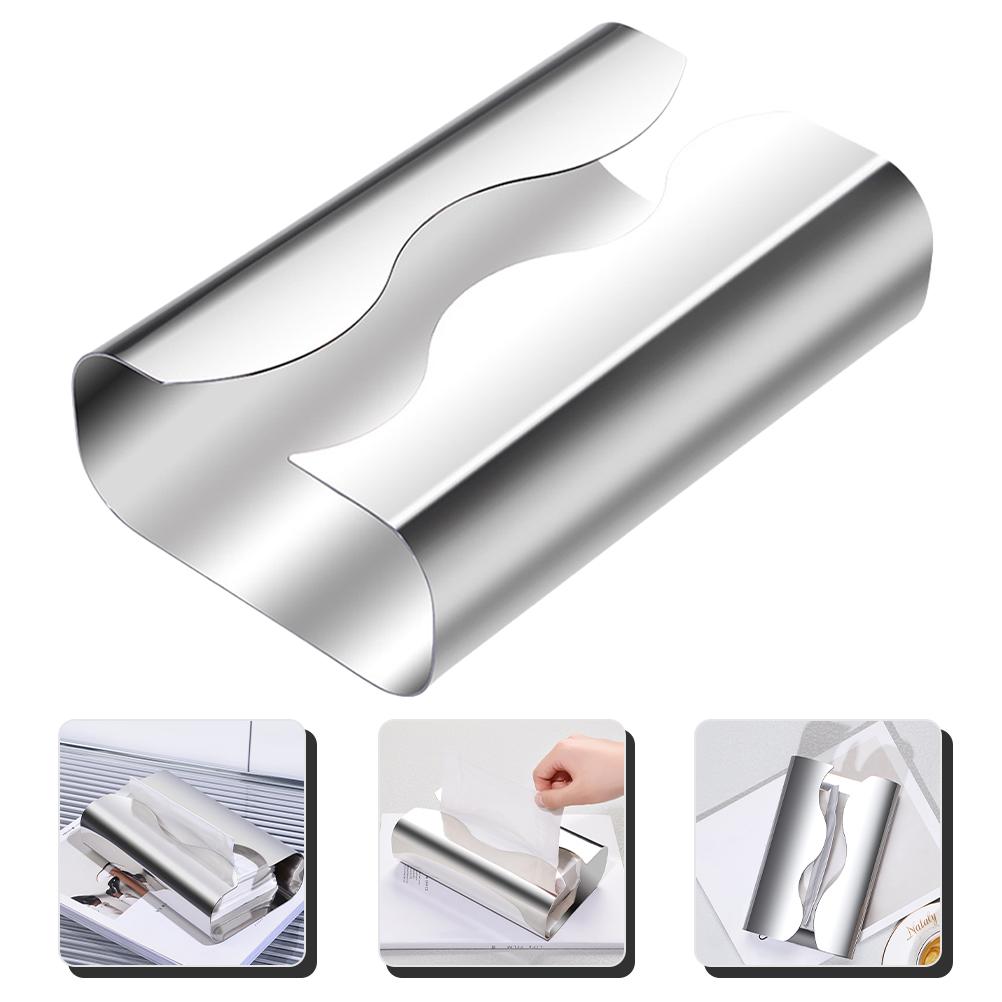 Stainless Steel Tissue Box Holder Solid Paper Dispenser Case Bathroom Storage Container Decorative Practical