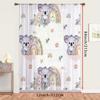1PC Sheer Curtain Koala Rainbow Baby Nursery Print, Rod Pocket Window Curtain for Living Room Kids Room Home Decor