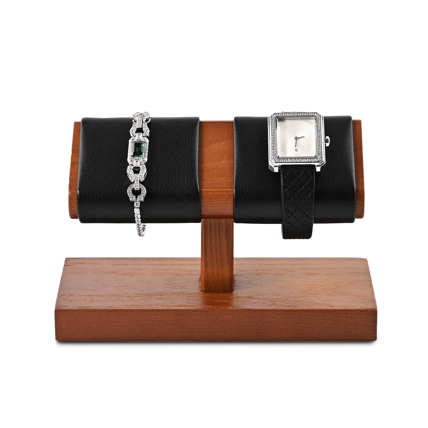 

Papten Watch Stand, Wooden, Holds 2 Watches, High-Quality, Stylish, Suitable for Display, Storage, Photography, Gifts, etc. SM21503 (Black)