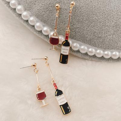 Enamel Wine Glass Earrings Red Wine Earrings Mini Food Earrings A Gift For Wine Lovers