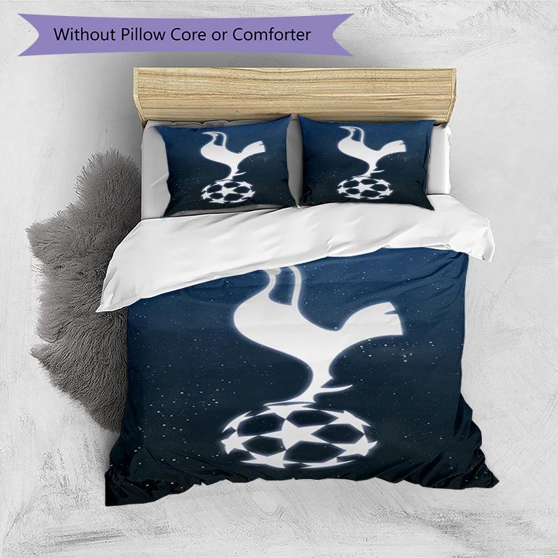 Tottenham Hotspur F.C Design Muster Bettbezug-Set – enthält 1 Bettbezug und 2 passende Kissenbezüge Schlafzimmerdekoration Weihnachtsgeschenke