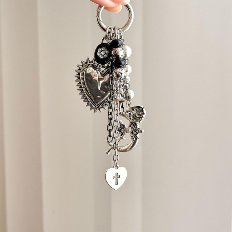 Portachiavi Cuore Spinoso alla Moda Fascino Elegante per Borsa Accessori Estetici Portachiavi Ciondolo Stiloso per Borsa per Ragazze Trendy