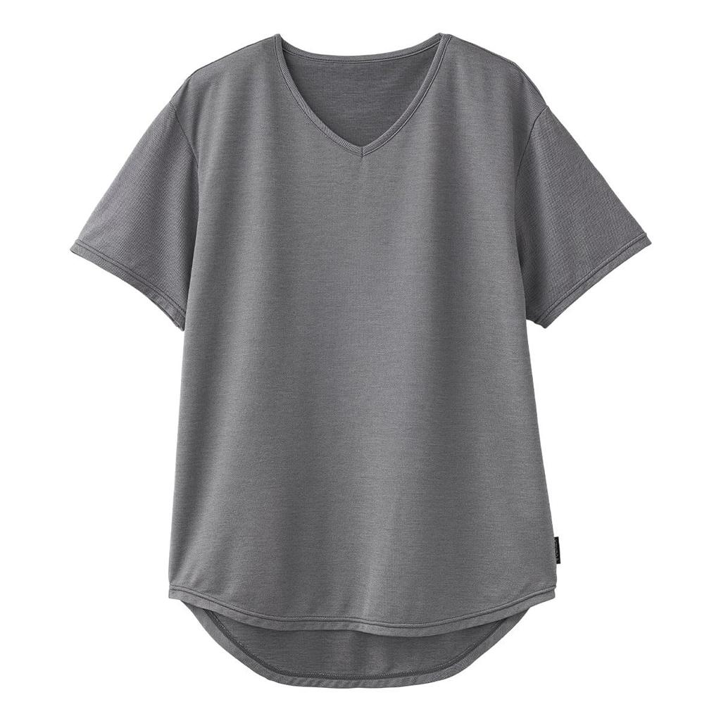 Venex Comfort Cool Recovery Short Sleeve Cooling Pique One Size Fits All Wear, V-Neck T-Shirt, Touch, Fabric, Women's, Gray,