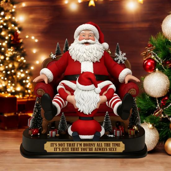 Weihnachtsmann Lustiges Paar Plakette Es ist nicht, dass ich geil bin Acryl Ornament Gag Geschenke