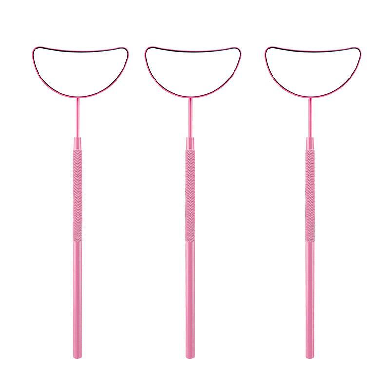 Heart-Shaped Anti-Fog Eyelash Extension Mirror - Stainless Steel, Anti-Curl Design