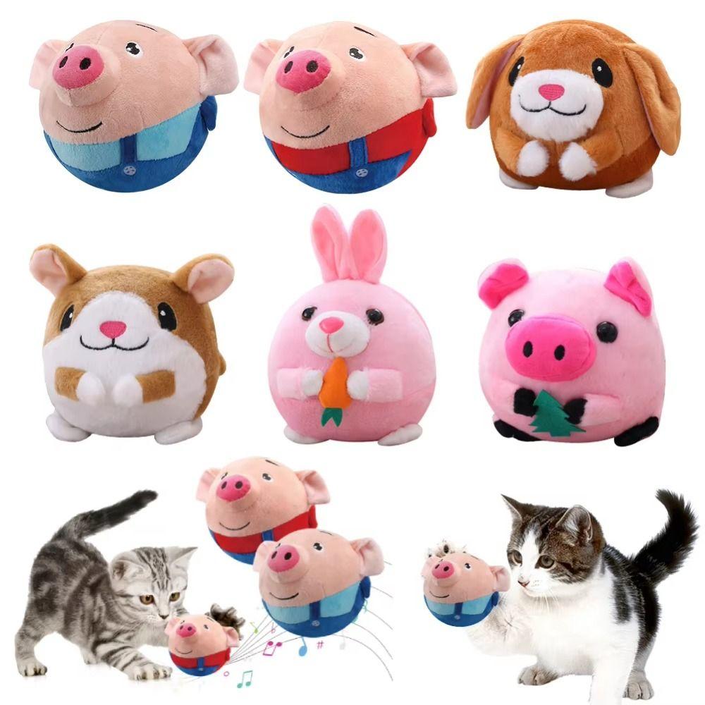 Music Vibration Electronic Pet Dog Toy USB Rechargeable Dog Chewing Moving Plush Toy Children Gift