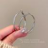 Sweet Cool Style Spice Girl Frosted Plain Ring Earrings Women's Exaggerated Earrings Korean Explosive Ears