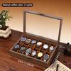 1pc Multi grid wooden watch box with glass cover adjustable jewelry storage box glasses bracelet velvet watch display box