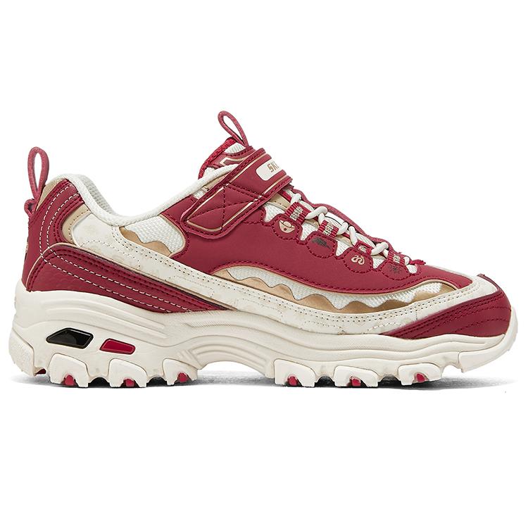 Skechers Synthetic Leather Fashion Versatile Durable Low-Top Casual Shoes Kids sneakers Red 319061L-RDBK