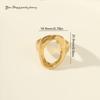 Luxury Non-Fading Drip Oil Open Ring - European and American Style Stainless Steel Statement Jewelry